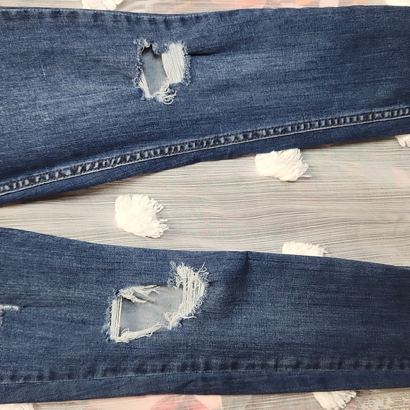 Free People Blue Distressed Button Skinny Jeans Size 26 - Picture 3 of 8